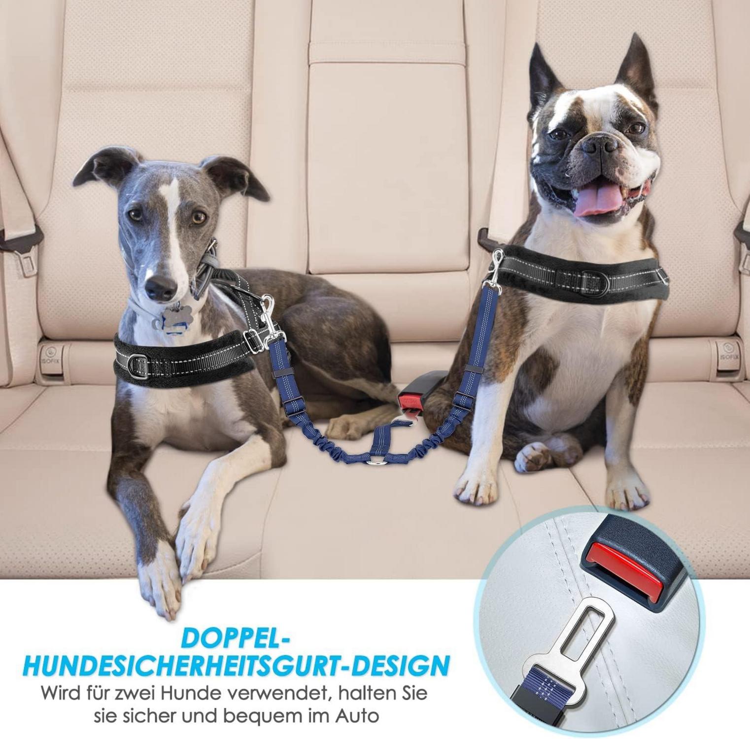 SlowTon Hundegurt Auto 2 in 1 langlebig elastisch