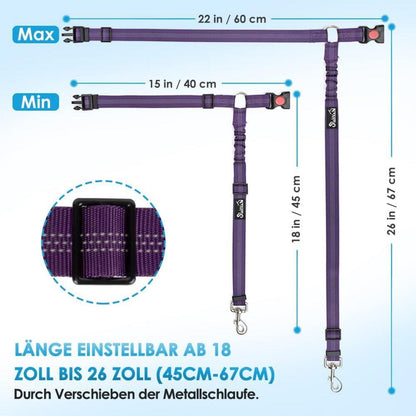 SlowTon Hundegurt Auto 2Stk Kopfstützen Anschnallgurt einstellbar reflektierend