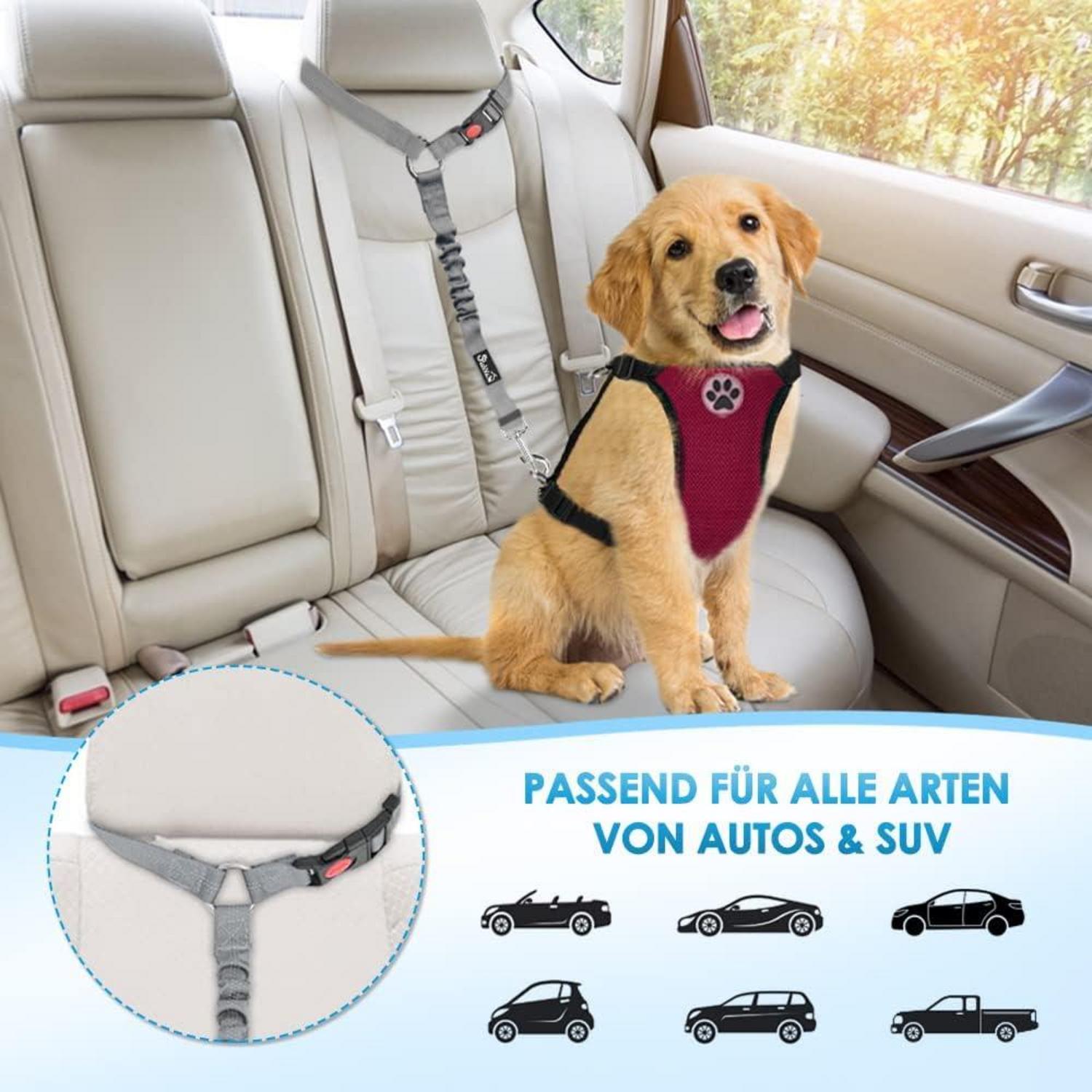 SlowTon Hundegurt Auto Kopfstützen-Rückhalte Anschnallgurt