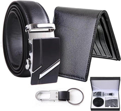 Geschenkset Herren: Gürtel Brieftasche Schlüsselanhänger in