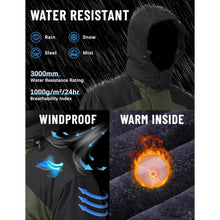 Herren Winterjacke Warme Fleece Ski Kapuze Armeegrün Größe S