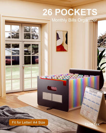 Document Organizer A4, 26 Pocket File Folder Expandable