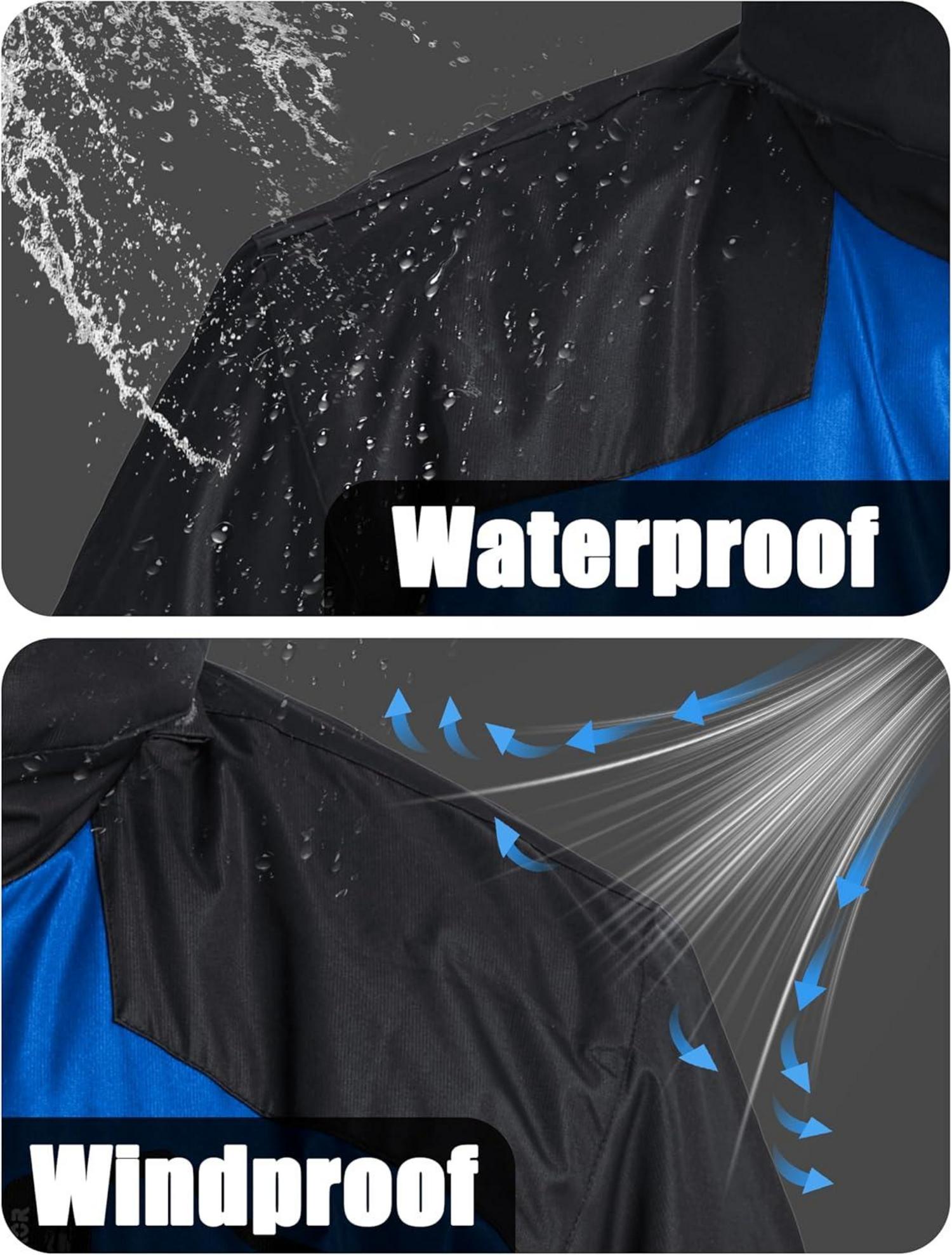 Winter Skijacke Herren Fleece Gefüttert Softshell Wasserdicht Atmungsaktiv Blau XXL