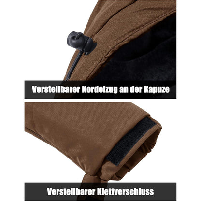 Herren Winter Skijacke Fleece Softshelljacke XL Kaffeebraun