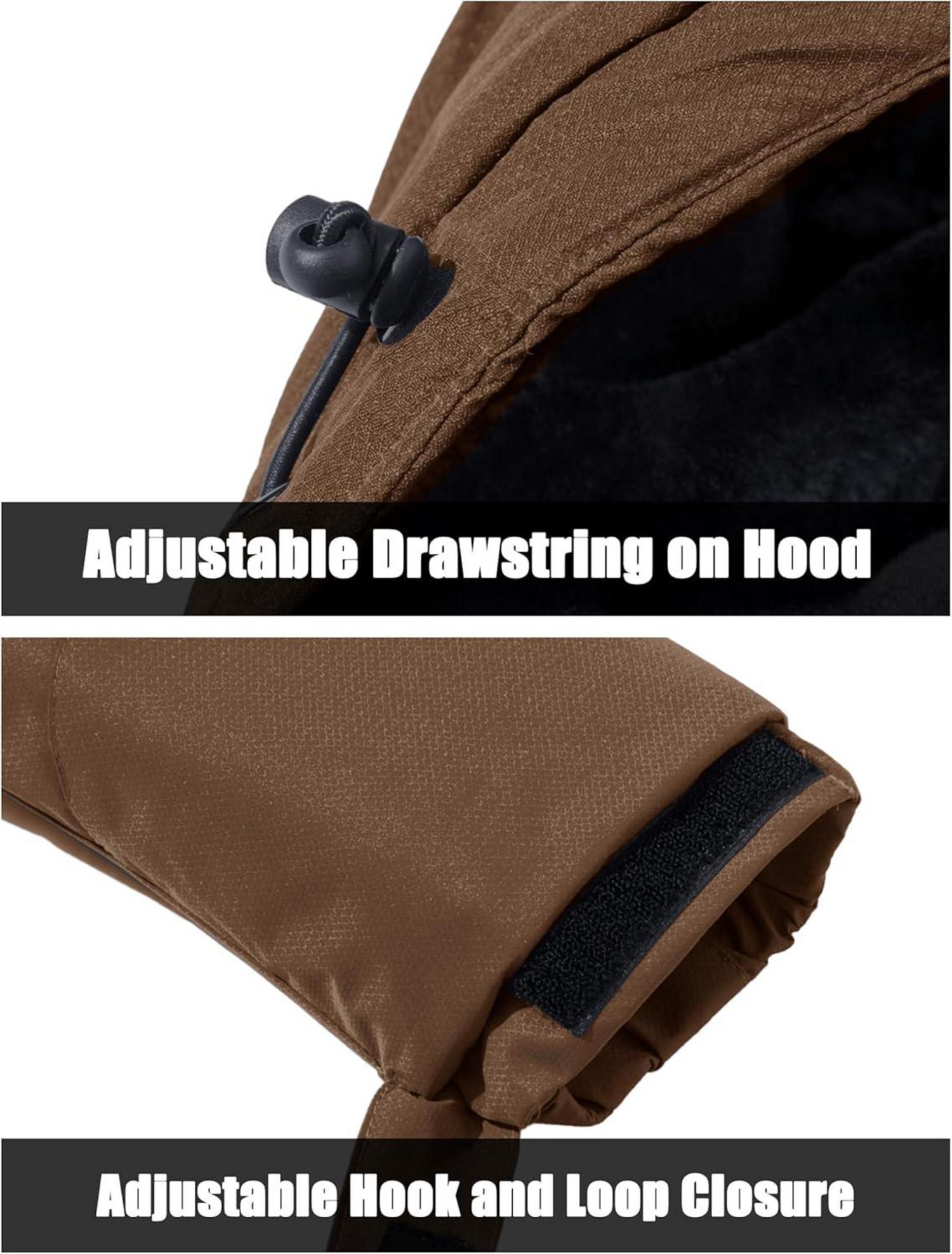 Herren Winter Skijacke Softshelljacke Fleece Gefüttert XL Kaffeebraun