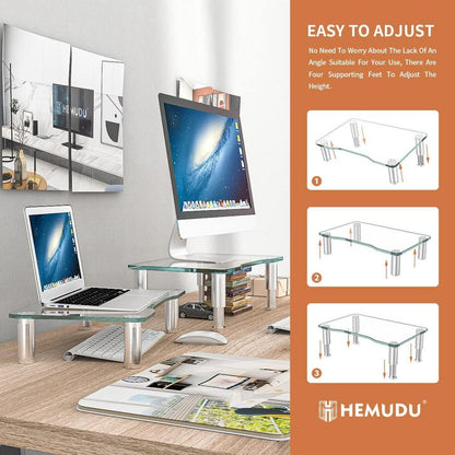 Monitor Riser 2er-Pack höhenverstellbar Multifunktionsstand für TV Laptop Xbox