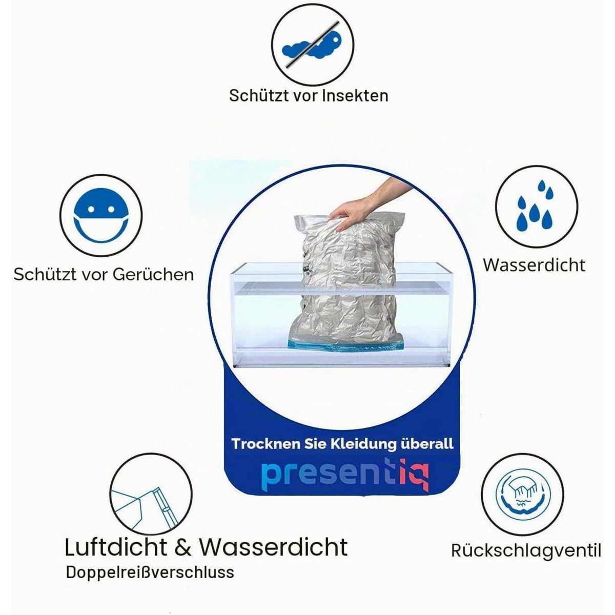 12er Set Reise Vakuumbeutel zum Rollen – Sparen Sie 70% Platz