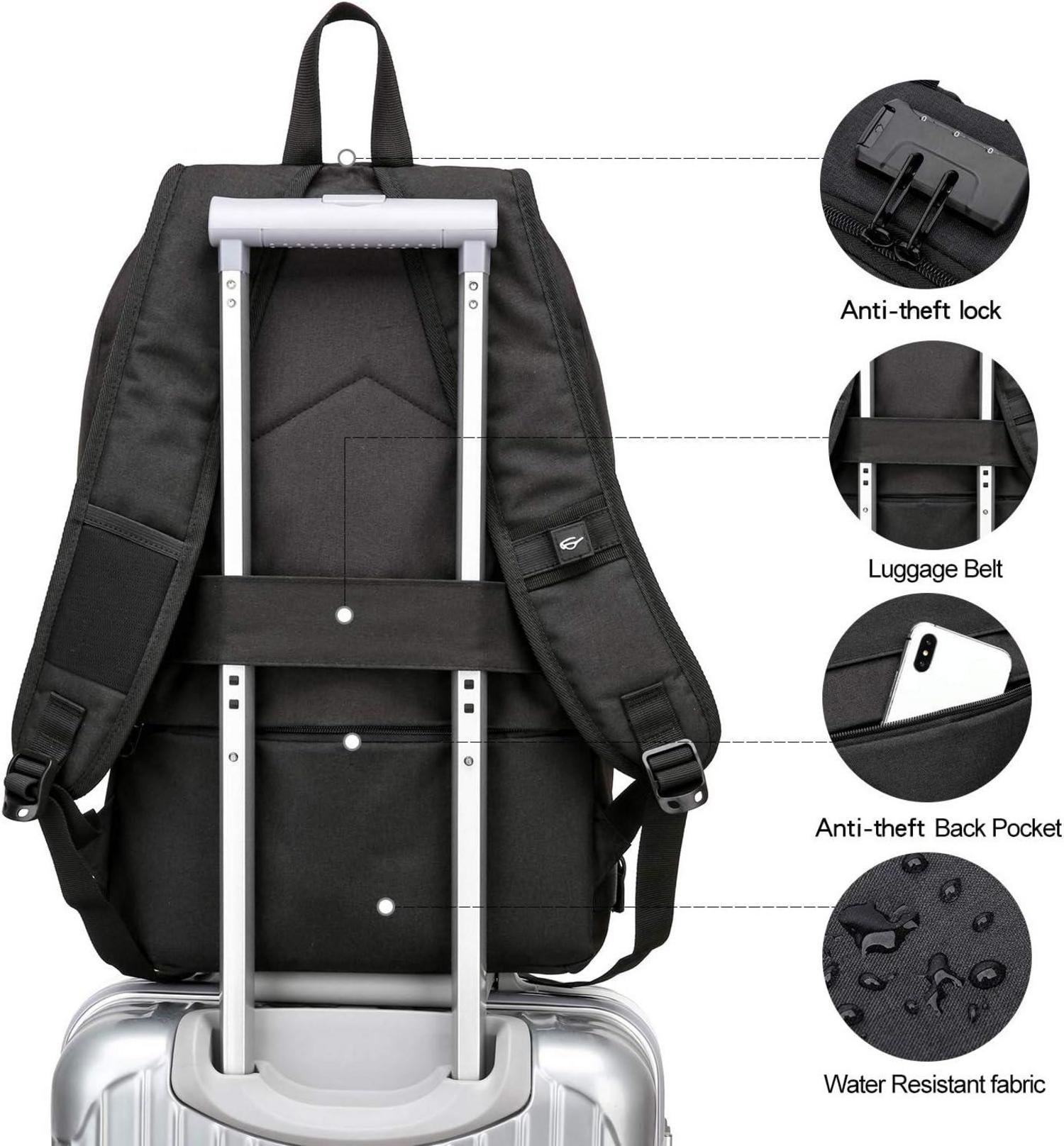Laptop Rucksack Herren Schwarz USB Anti-Diebstahl 15.6 Zoll wasserdicht