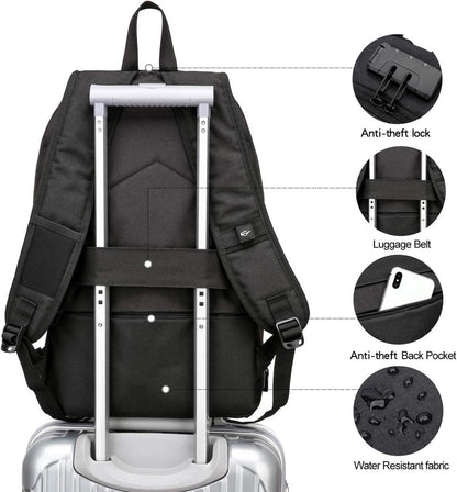 Laptop Rucksack Herren Schwarz USB Anti-Diebstahl 15.6 Zoll wasserdicht