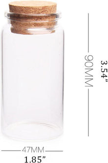 6er Set Mini Glasgefäße mit Korken 150ml