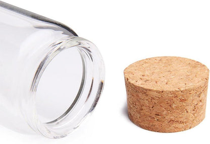 Mini Glasgefäß Set mit Korken, 6 Stück, 100ml