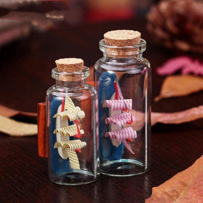 6er Set Mini Glasgefäß Gläser mit Korken - 150ml Transparent