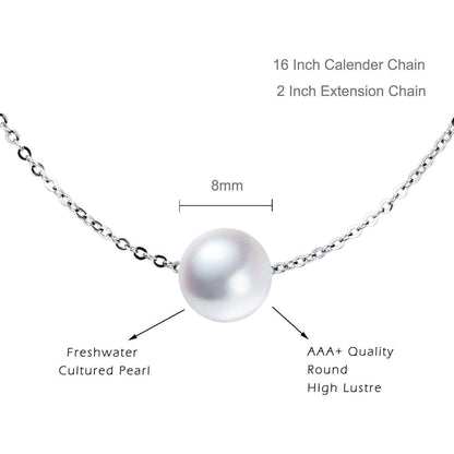 Perle Choker Halskette 925 Sterling Silber Süßwasser