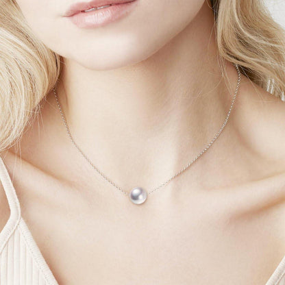 Sterling Silber Perle Choker Halskette 8mm Süßwasser Zuchtperlen
