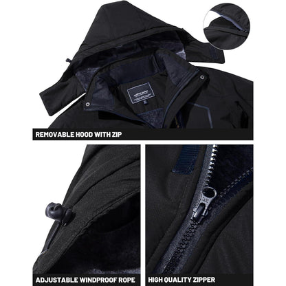 Herren Winterjacke wasserdicht & winddicht mit Fleece-Futter