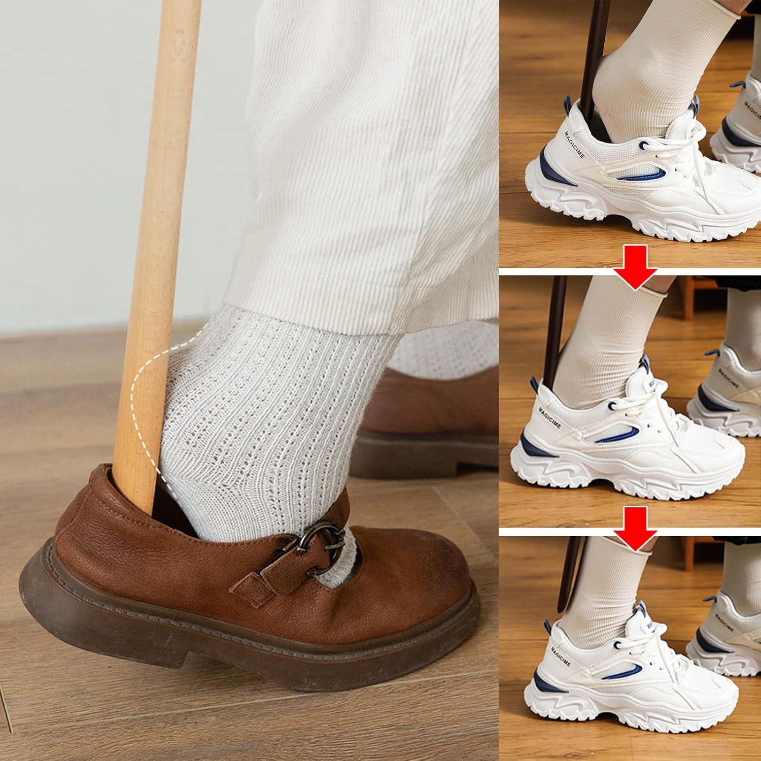 Schuhlöffel aus Buchenholz Lang 38cm Hellbraun 2er Set