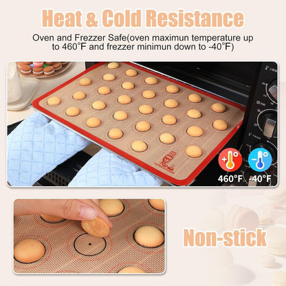 Silikon Backmatte 3er Set für Macarons & Brot, Antihaft