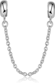 GW 925 Sterling Silber Sicherheitskette Charm mit Spacer Bead