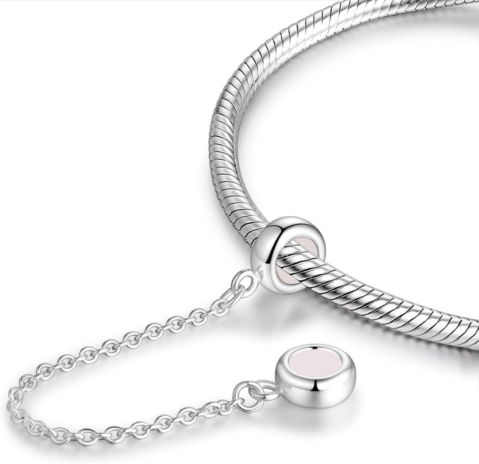 GW 925 Sterling Silber Sicherheitskette Charm mit Spacer Bead