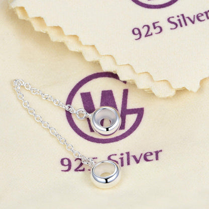 GW 925 Sterling Silber Sicherheitskette Spacer Charm Stopper