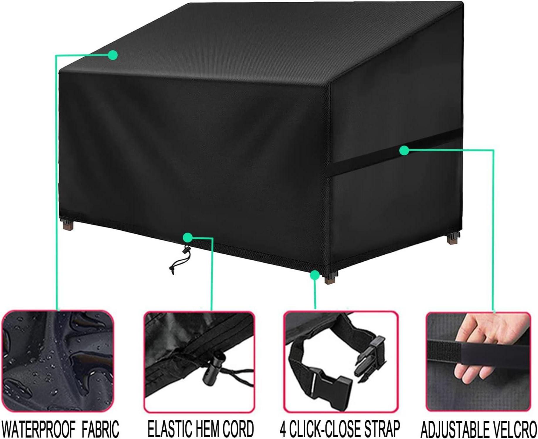 Hochwertige Gartenbank-Abdeckung Schwarz 163x66x63 cm UV-beständig