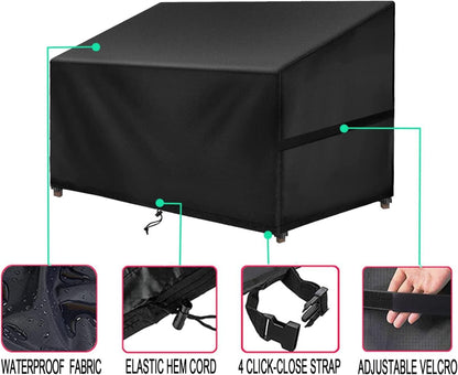 Hochwertige Gartenbank-Abdeckung Schwarz 163x66x63 cm UV-beständig