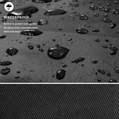 Gartenbankabdeckung 3-Sitzer Schwarz 163 x 66 x 63/89cm UV-Beständig & Wasserdicht