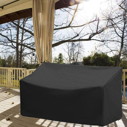 Gartenbank 3-Sitzer Abdeckung UV-beständig Schwarz 163x66x63cm