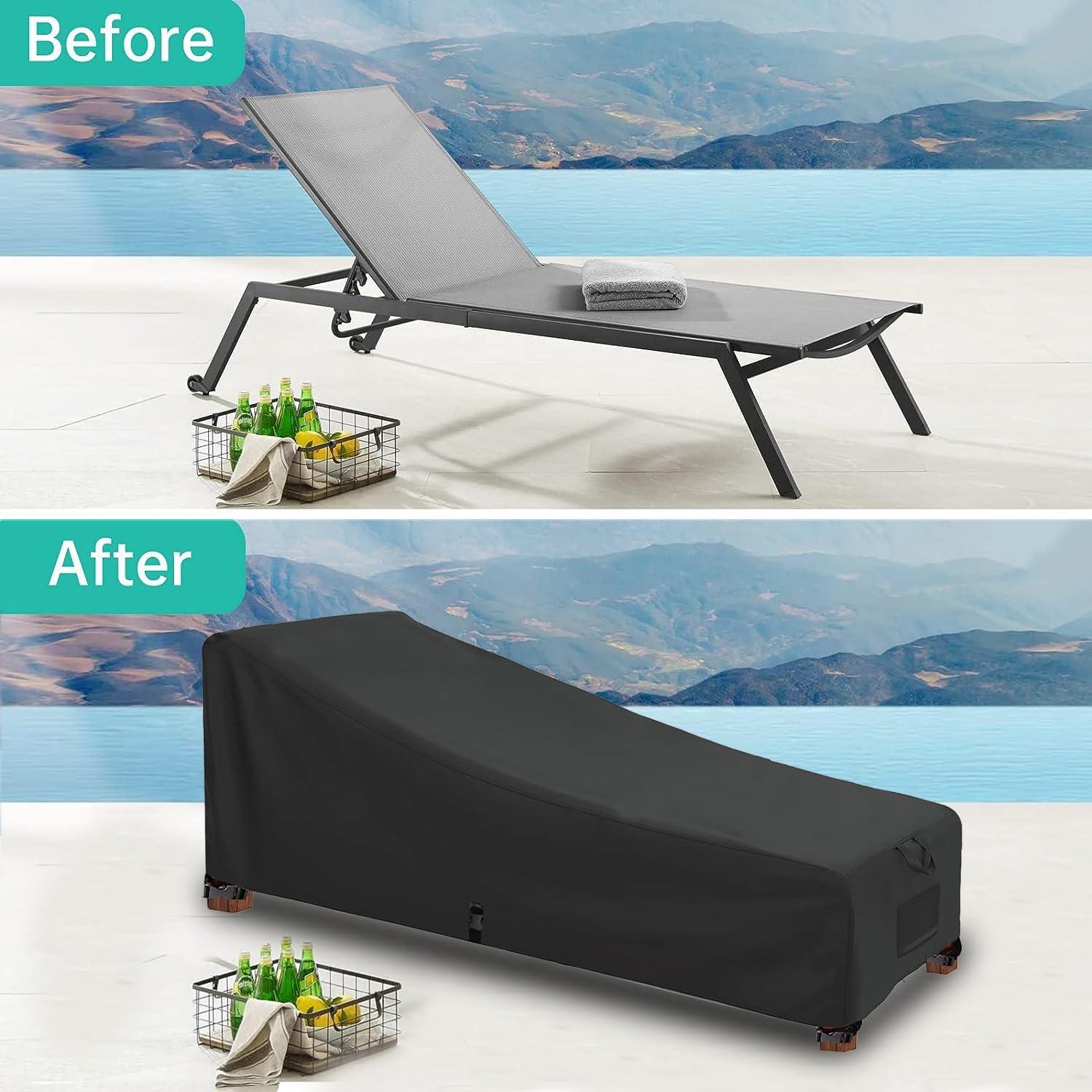 Abdeckung für Gartenliege 420D Oxford Gewebe UV-Schutz 200x68x40/70CM