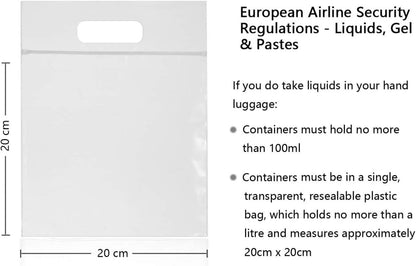 Transparenter Flüssigkeits Aufbewahrungsbeutel für Flugreisen