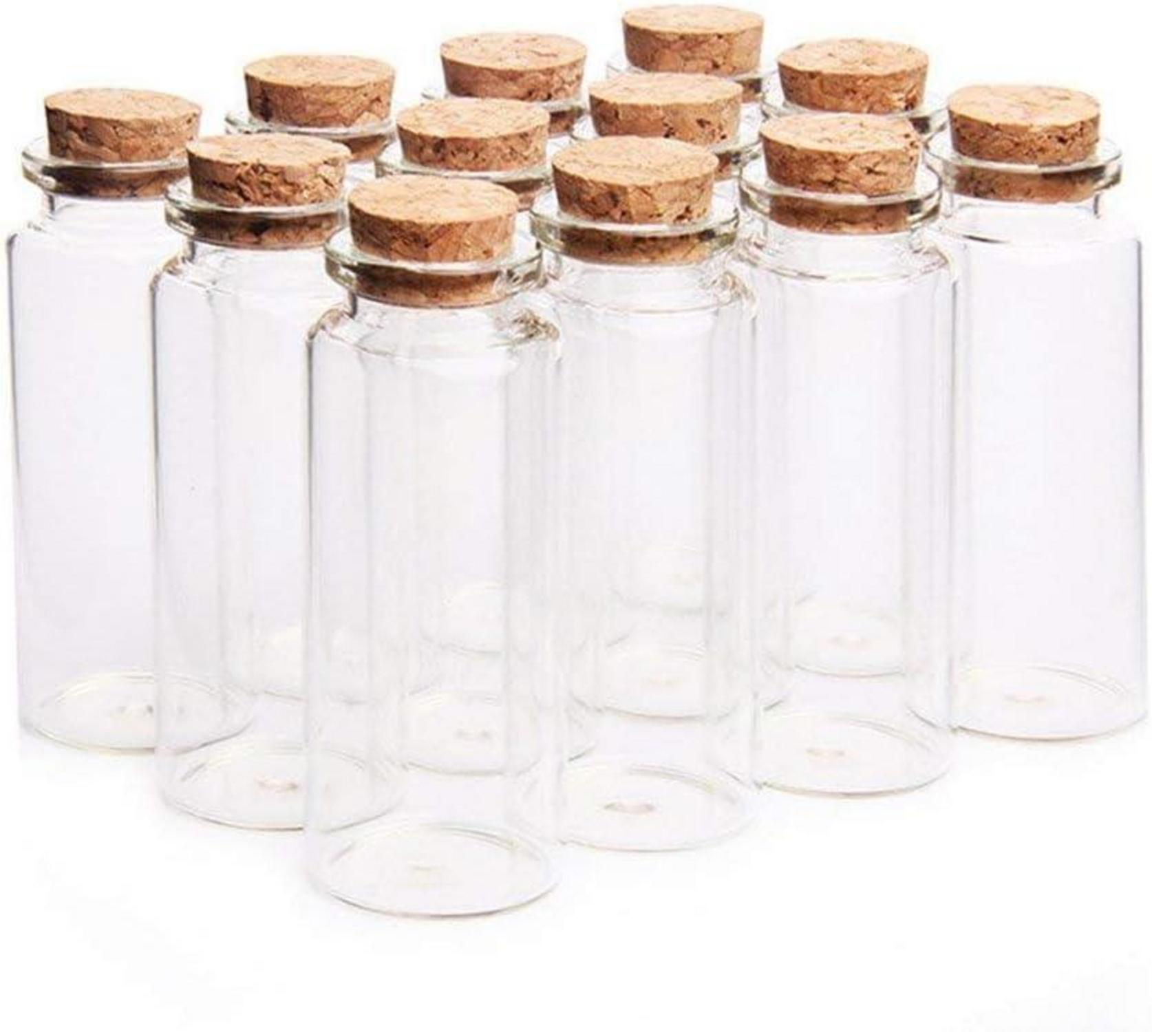 30 ml Mini Glasflaschen mit Holz Korkverschluss- 36er Pack