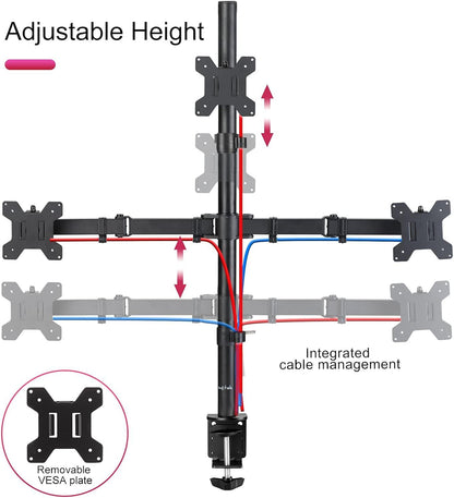 Suptek Monitor Halterung 3 Monitore Triple Monitor Mount 13-27 Zoll VESA 75/100mm