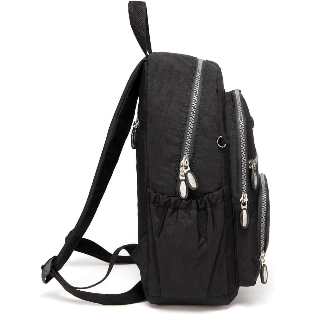 Damen Rucksack Nylon Leicht Klein 9L Schwarz