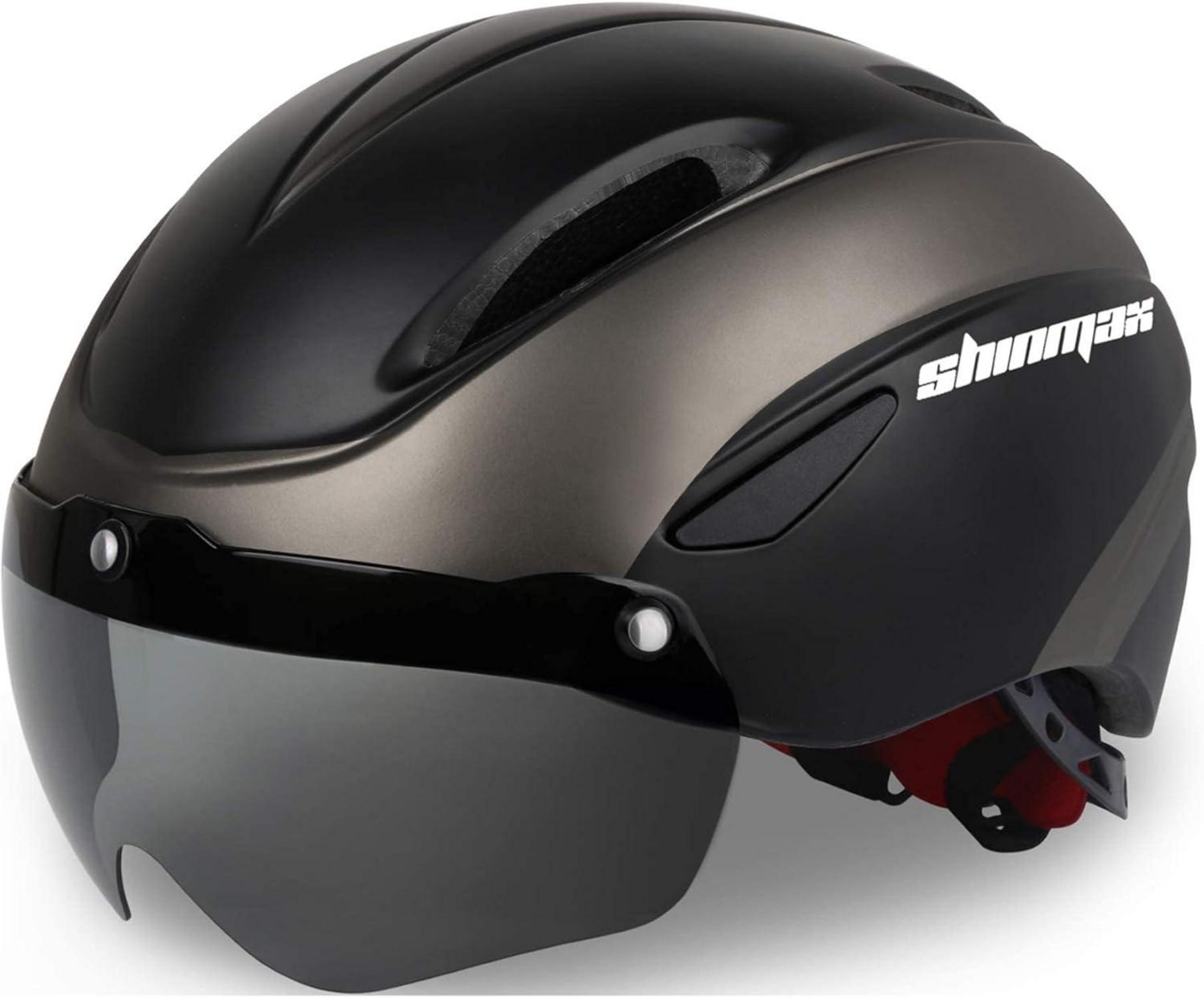 Fahrradhelm mit Visier Abnehmbarer Magnetischer Schutzbrille