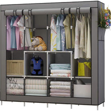 UDEAR Kleiderschrank Stoff Faltschrank grau wasserdichter