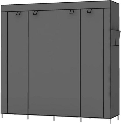 UDEAR Kleiderschrank Stoff Faltschrank Grau 3-Tier Storage Organizer