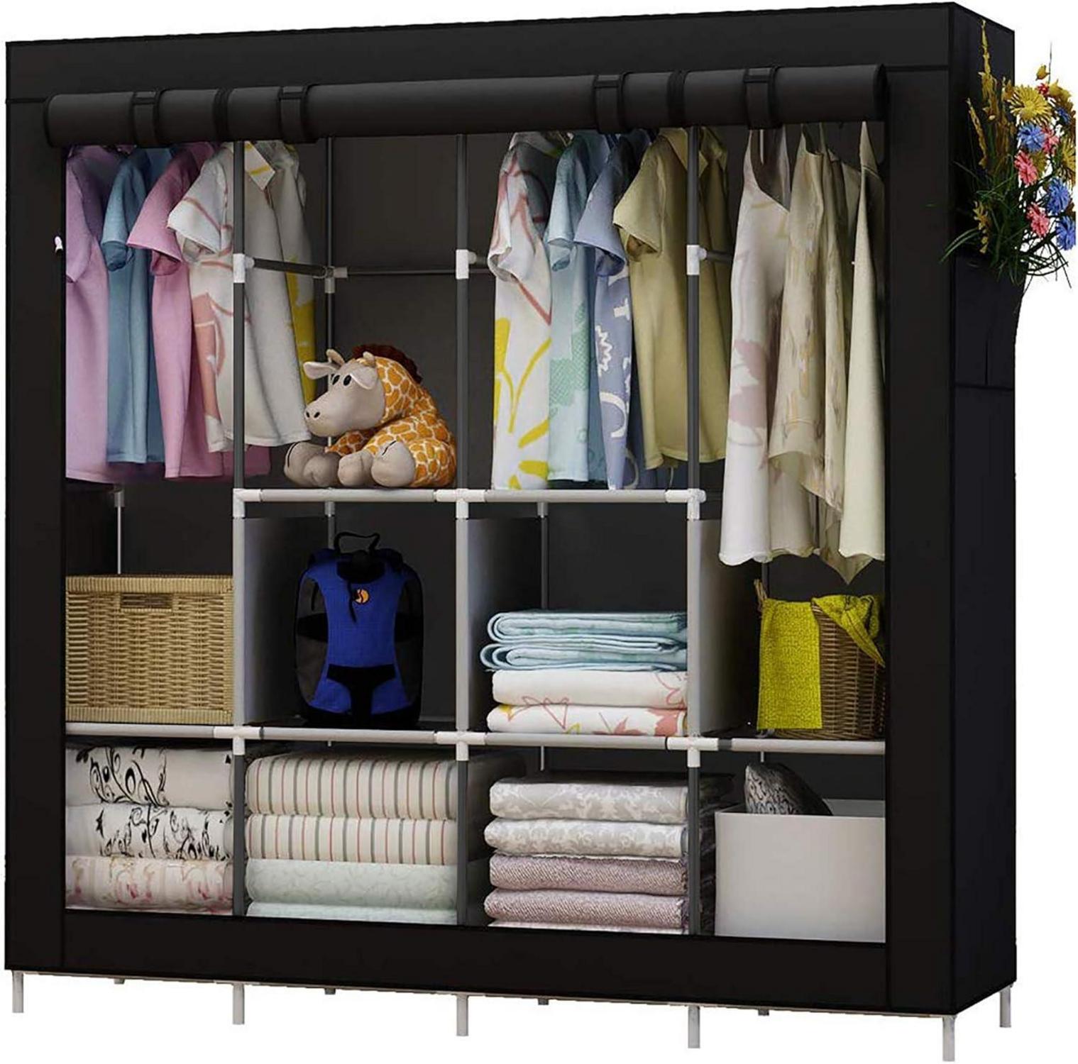 Tragbarer Kleiderschrank Stoffschrank Kleiderorganizer
