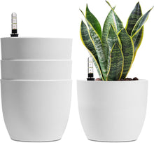 Selbstwässernder Blumentopf Set 4er-Set Weiß 18cm Blumenübertopf