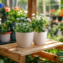 T4U 22cm Selbstwässernder Blumentopf Weiß 4er-Set für