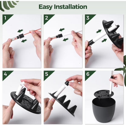 Selbstwässernder Blumentopf 22cm Schwarz 4er-Set - Indoor