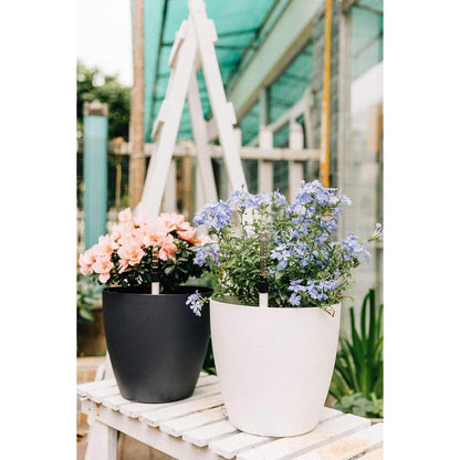 Selbstwässernder Blumentopf 22cm Schwarz 4er-Set - Indoor