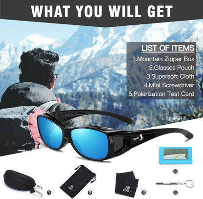 Polarisierte Überbrille UV400 Schutz für Brillenträger - m-schwarz