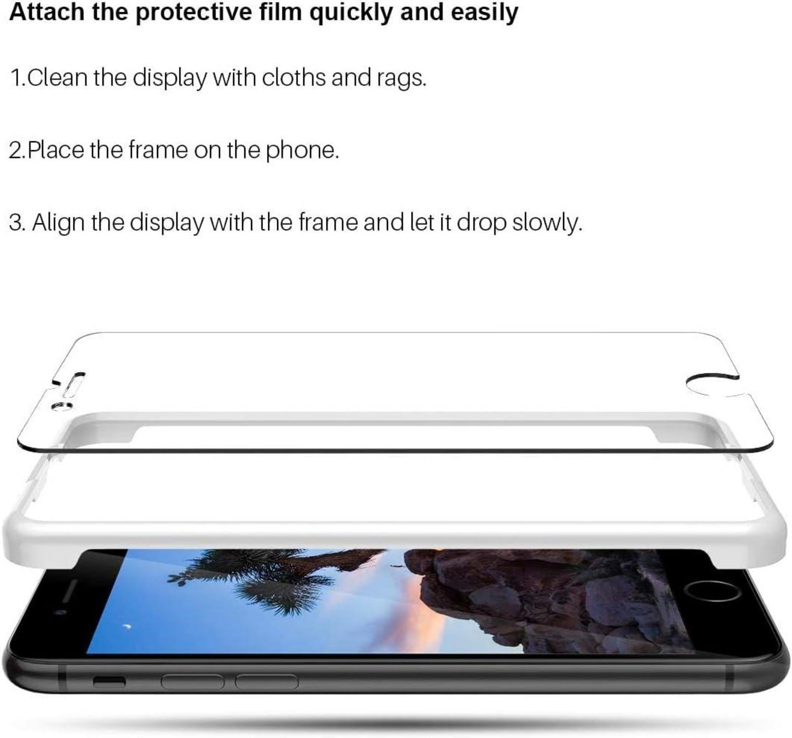 3x Displayschutzfolie Hartglas kompatibel mit iPhone SE 2022/2020/3 8/7/6S/6