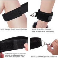BDSM Bondage Set Handschellen Oberschenkelmanschette Schwarz