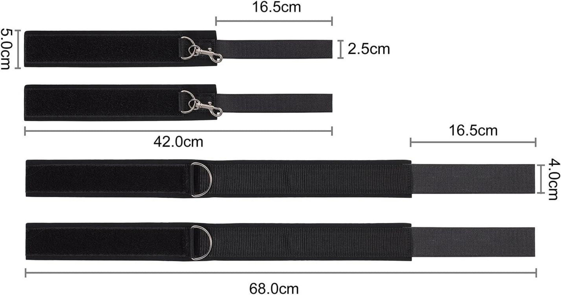 SM Bondage Set mit Handschellen und Oberschenkelmanschetten Schwarz