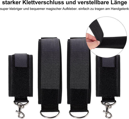 SM Bondage Set mit Oberschenkelmanschette Handschellen Schwarz