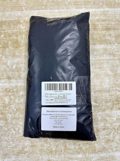 SM Bondage Set mit Handschellen und Oberschenkelmanschetten Schwarz