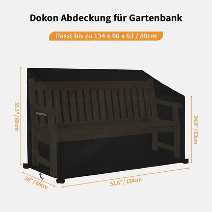 Dokon 2 Sitzer Gartenbank Abdeckung - Wasserdicht 600D