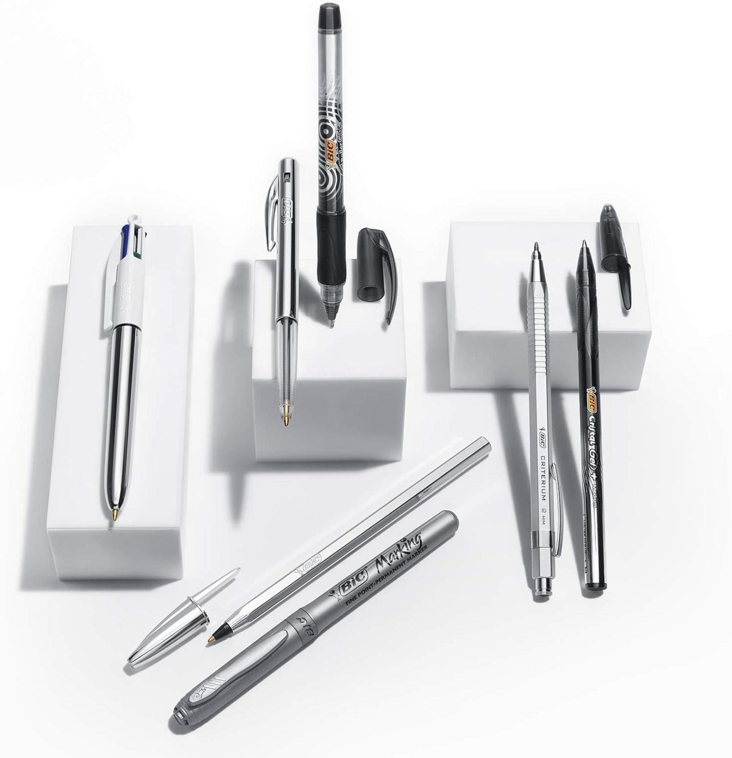 Schreibwaren Set BIC Kugelschreiber Notizbuch Marker Gelroller Fineliner Bleistift