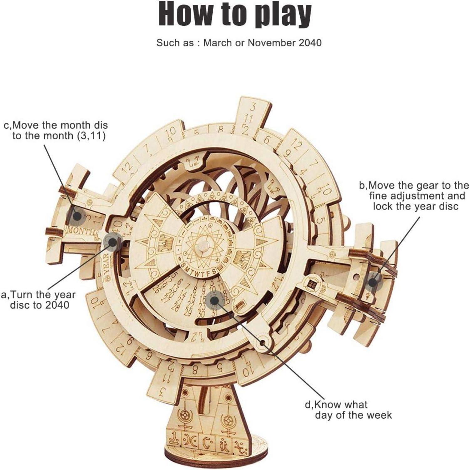 Perpetual Calendar 3D Holzbausatz Mechanische Modelle